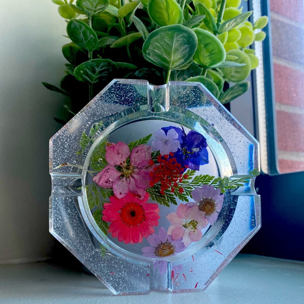 Floral Resin Ashtray